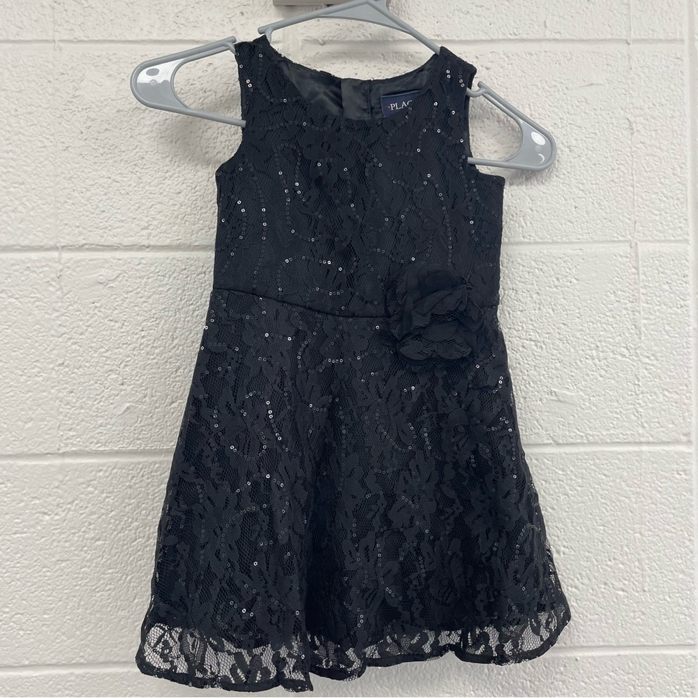 The Children's Place Black Lace Sequin Dress